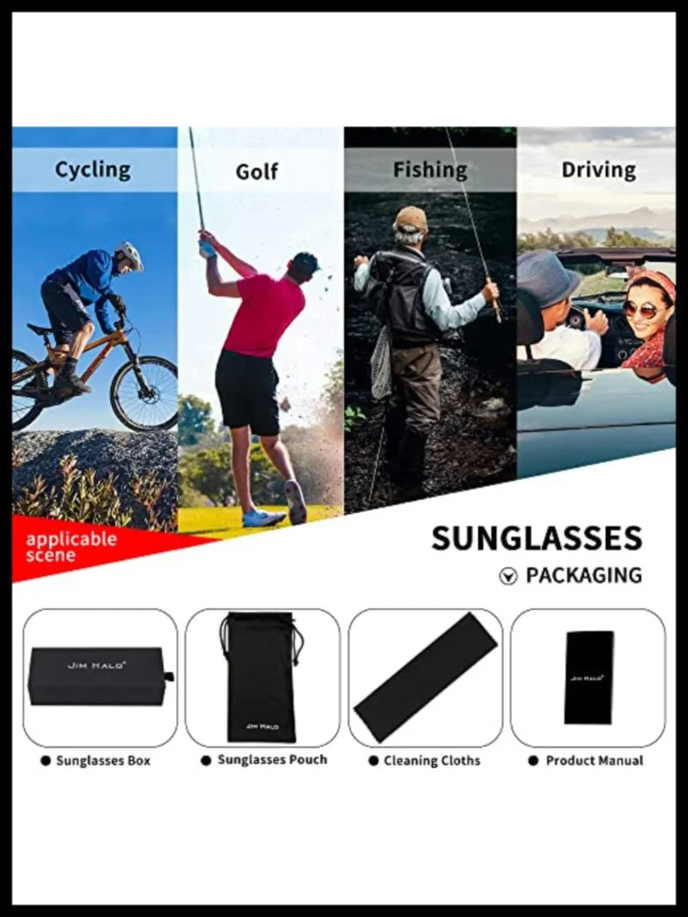 Retro Square Polarized UV400 Sunglasses Women Men Driving Fishing Hiking Golf